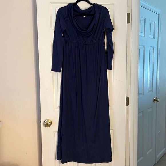 Pink Blush Optional Maternity Maxi Long Sleeve Dress M - Picture 1 of 4